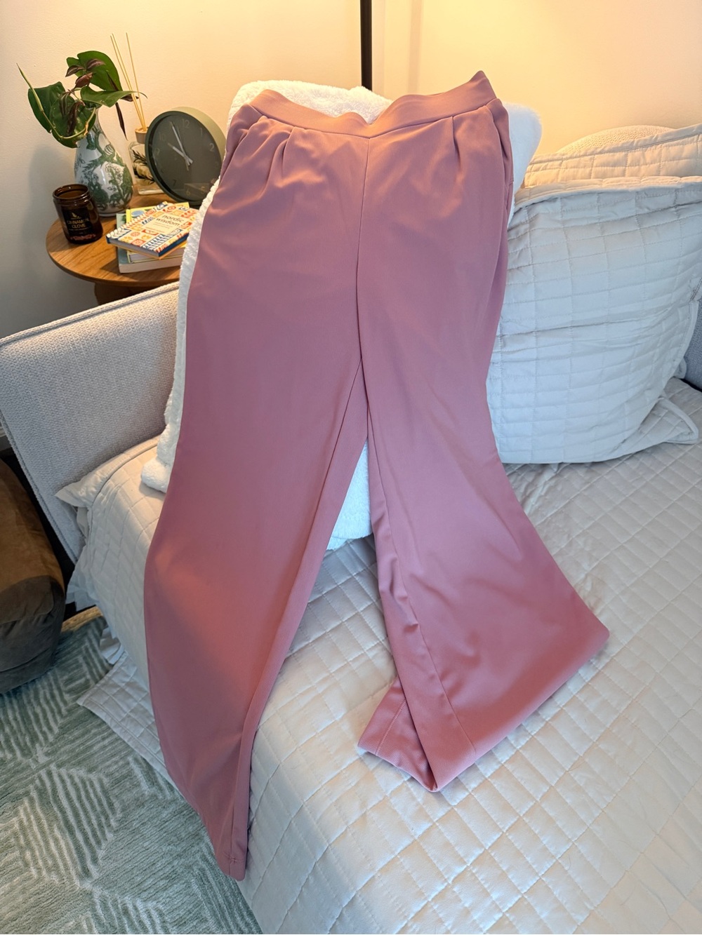 Halara High Wasted Wide Leg Work Pants Dusty Rose Size Small